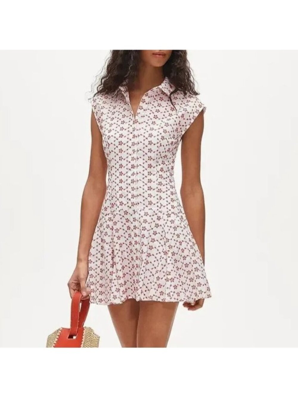 NWT J.Crew Mini Eyelet Shirt Dress Sz 6 White Red Slip Liner A-Line Sleeveless